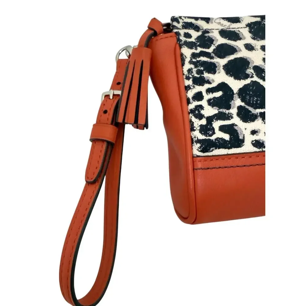 Coach 47999 Legacy Ocelot Cheetah Canvas Universal Wristlet Purse Bag Hangtag